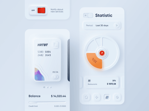 Alexander Plyuto's Neuomorphism UI