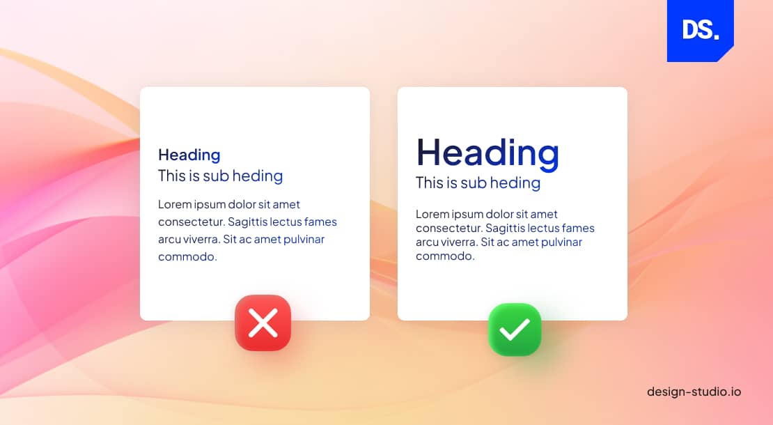 Hierarchy in typography.