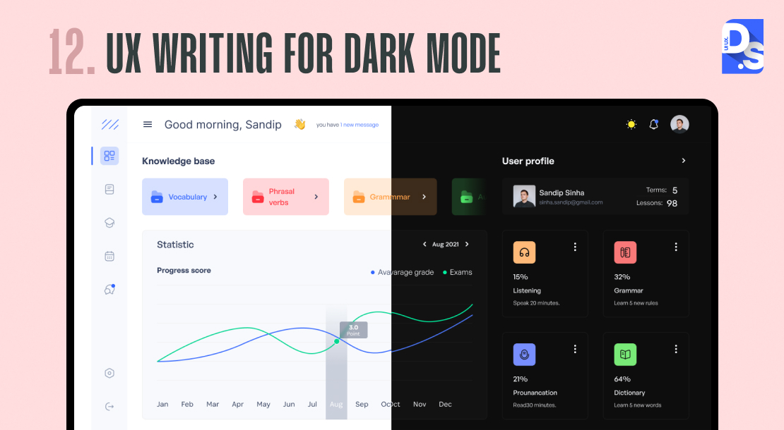 UX Writing for Dark Mode